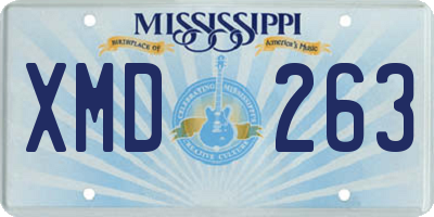 MS license plate XMD263