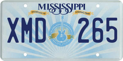 MS license plate XMD265