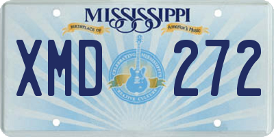 MS license plate XMD272