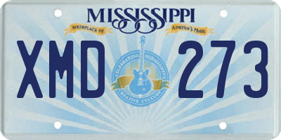 MS license plate XMD273