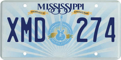 MS license plate XMD274