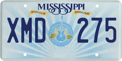 MS license plate XMD275