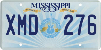 MS license plate XMD276