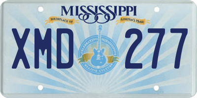 MS license plate XMD277