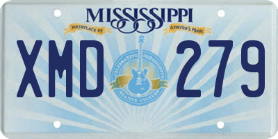 MS license plate XMD279