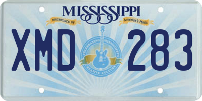 MS license plate XMD283