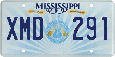 MS license plate XMD291