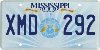 MS license plate XMD292