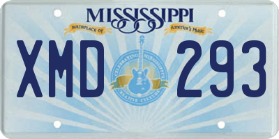 MS license plate XMD293