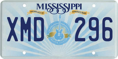 MS license plate XMD296