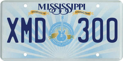 MS license plate XMD300