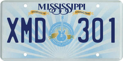 MS license plate XMD301