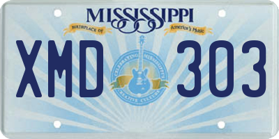 MS license plate XMD303