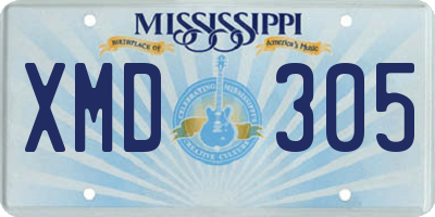 MS license plate XMD305