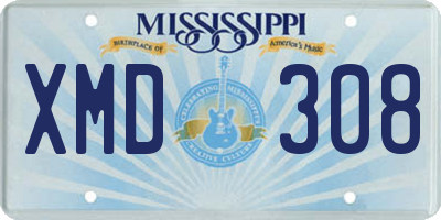 MS license plate XMD308