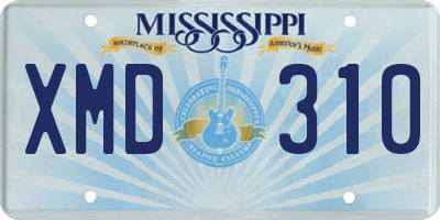 MS license plate XMD310