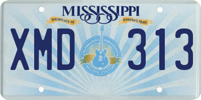 MS license plate XMD313