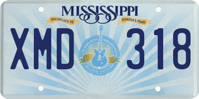 MS license plate XMD318