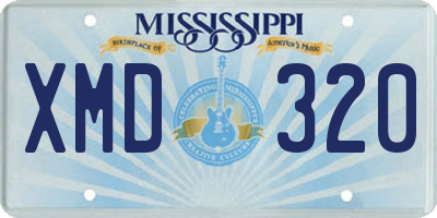 MS license plate XMD320