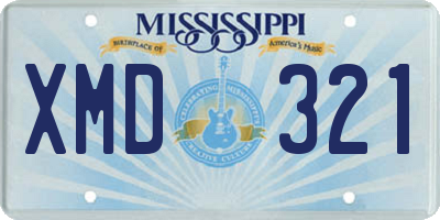 MS license plate XMD321