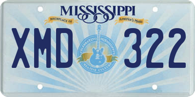 MS license plate XMD322