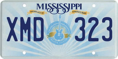 MS license plate XMD323