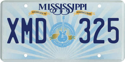 MS license plate XMD325