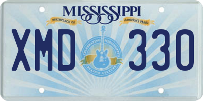 MS license plate XMD330