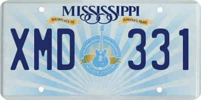 MS license plate XMD331