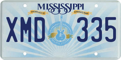 MS license plate XMD335