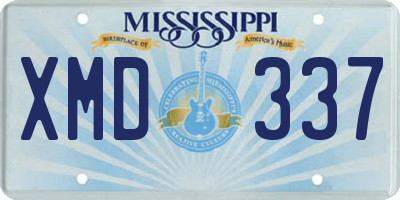 MS license plate XMD337