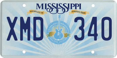 MS license plate XMD340