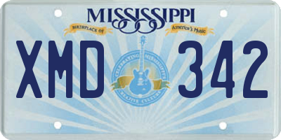 MS license plate XMD342