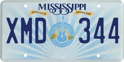 MS license plate XMD344