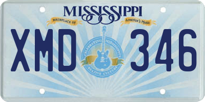 MS license plate XMD346