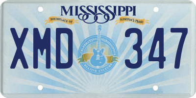 MS license plate XMD347
