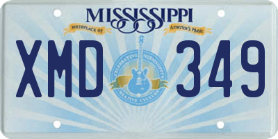 MS license plate XMD349