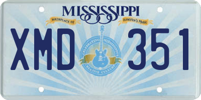 MS license plate XMD351