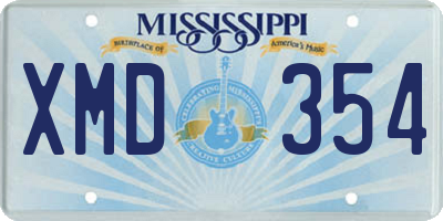 MS license plate XMD354