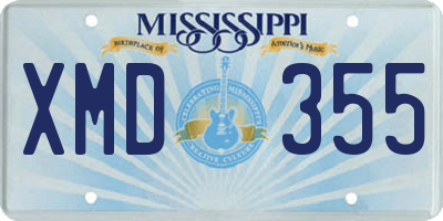 MS license plate XMD355