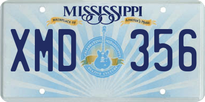 MS license plate XMD356
