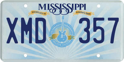 MS license plate XMD357