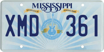 MS license plate XMD361