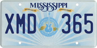 MS license plate XMD365