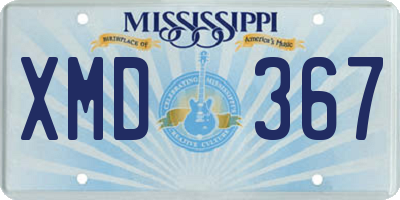 MS license plate XMD367
