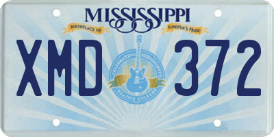 MS license plate XMD372