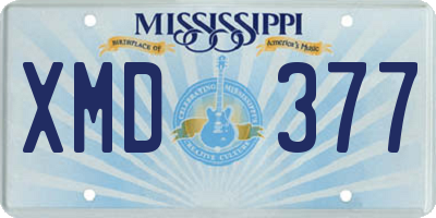 MS license plate XMD377