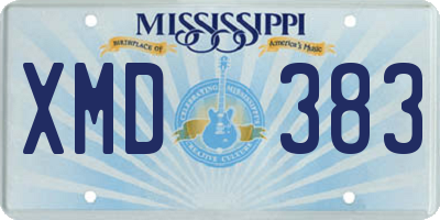 MS license plate XMD383