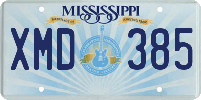 MS license plate XMD385