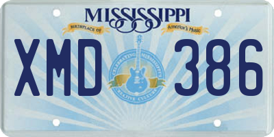 MS license plate XMD386